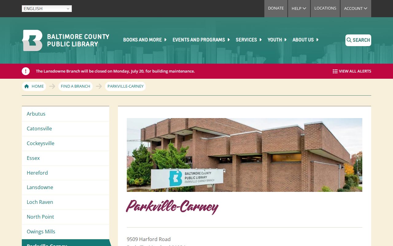 Parkville-Carney Branch access for Carney people directories and historical research